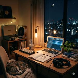 静かな机の夜