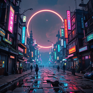 Cyberpunk neon wasteland