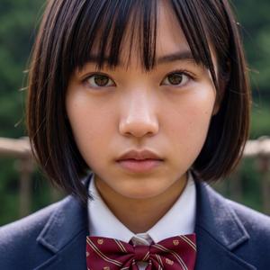 道端の花と少女