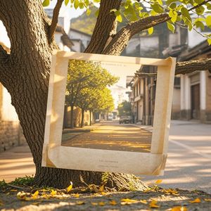 樟树叶边的合照