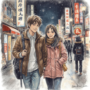 並んで歩いていく