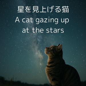 星を見上げる猫