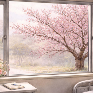 桜とスズメ