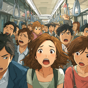 満員電車を出られない