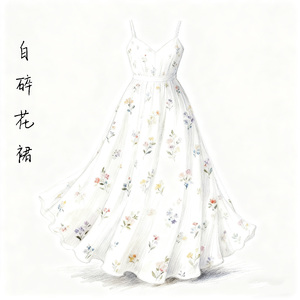 白碎花裙