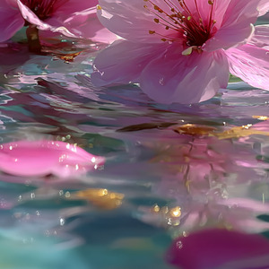 水面に沈む桜の花びらをただ眺めていたい