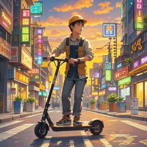 我开上了滑板车