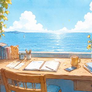 Desk Overlooking the Sea