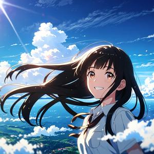 光の粒を纏う笑顔