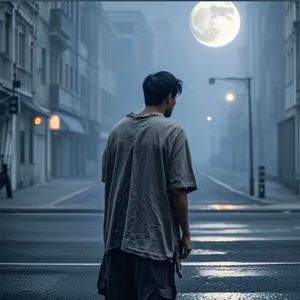 漆黑的夜孤独的影