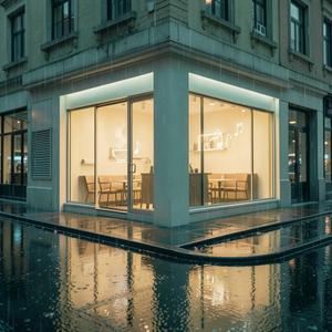 雨上がりのカフェ