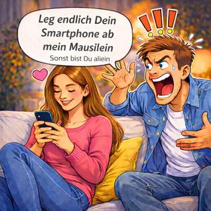 Leg endlich Dein Smartphone ab mein Mausilein, sonst bist Du allein!