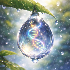 雨粒の中の小さな螺旋