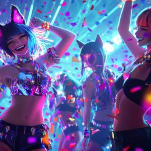 Neon glow Booty Rave Rap/Hip hip