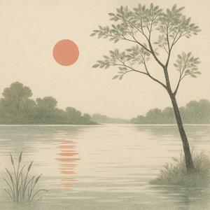 水面に揺れている