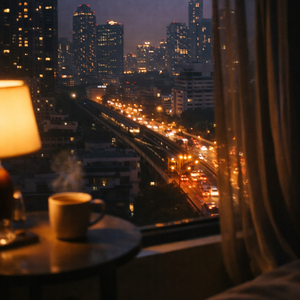 一个人的黄昏广场