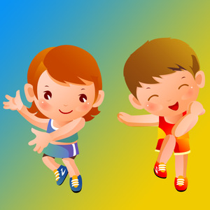 Little Children Playing Happily