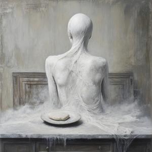 母の背中に刺さったビスケット