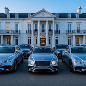 Cars lined out front
