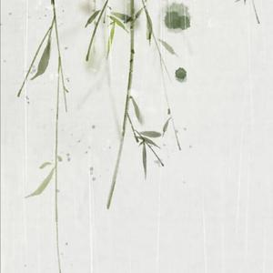 一竹烟染江色青