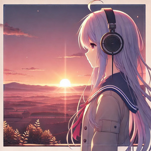 夕日の沈む先で