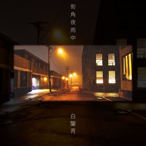 街角夜雨中