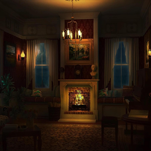 Rain Sounds with Warm Fireplace (Cozy Room)