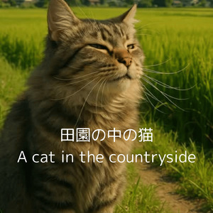 田園の中の猫
