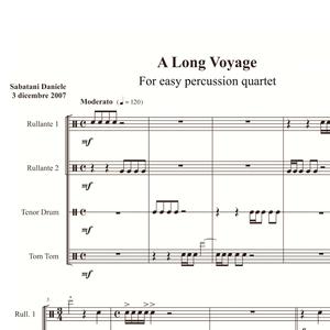 A Long Voyage for easy percussion quartet