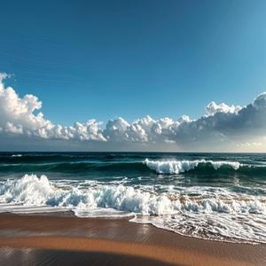 海浪拍打着沙滩 (现场)