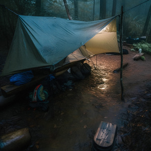 Heavy Hail And Rain while I'm Camping 1