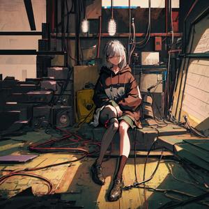 誰もいないスタジオで