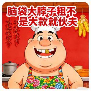 脑袋大脖子粗不是大款就伙夫