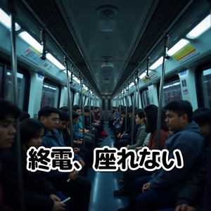 終電、座れない