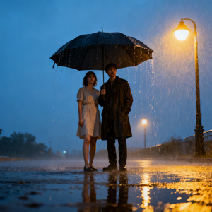 伞下的雨天