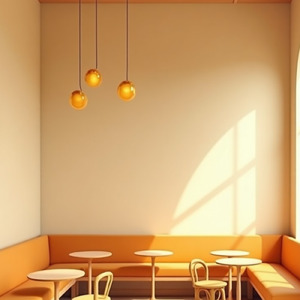 朝のカフェテラス