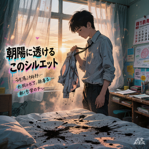 《少年、朝のシルエット》