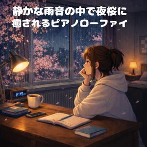 夜桜と静かな雨