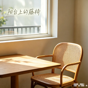 阳台上的藤椅
