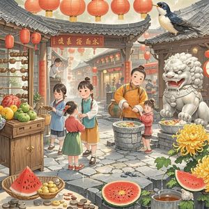 四季兴旺图-鼓鸣逸云