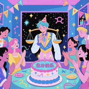 天秤座的你生日快乐