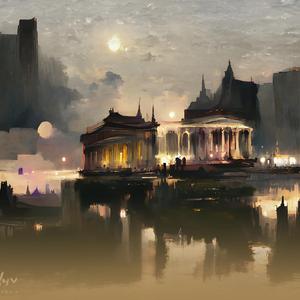 氷の街と赤いリボン