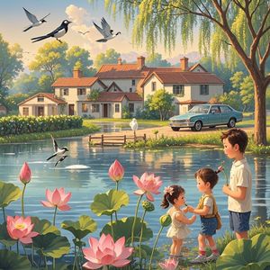 我家住在团湖旁