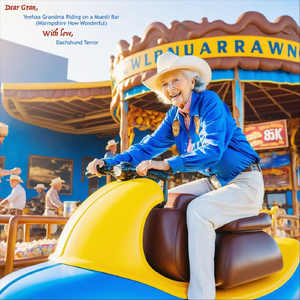 Yeehaa Grandma Riding on a Muesli Bar (Warmpshire How Wonderful)