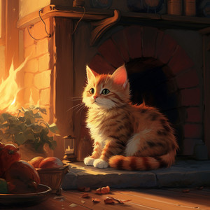 Confort Agradable Del Crepitar Para Los Gatos