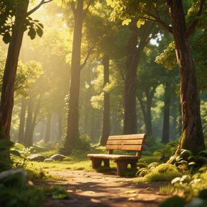 木もれ日のベンチ