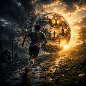 das Leben spielt mit dir Fußball
