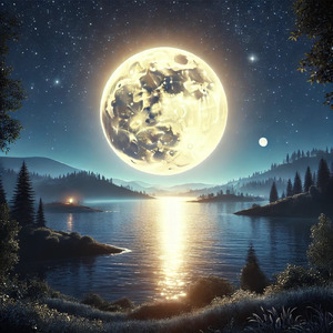 月夜の空の下で