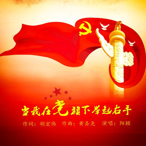 当我在党旗下举起右手