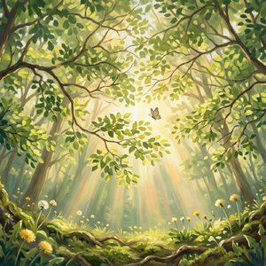 Morning Light Between Leaves